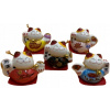 Japonská mačka maneki-neko set 5 porcelánu 4 cm (Japonská mačka maneki-neko set 5 porcelánu 4 cm)