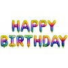 PartyDeco Foliový balón Happy Birthday 340x35cm rainbow