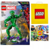 LEGO Super Heroes 76284 Figúrka zeleného škriatka + 2 ďalšie produkty (LEGO MARVEL Veľká figúrka zeleného škriatka 76284 + TAŠKA + LEGO KATALÓG 2024)