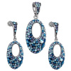 Súprava šperkov s kryštálmi Swarovski náušnice a prívesok modré okrúhle 39075.3 blue style