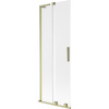 Mexen Velar L, 2-krídlová posuvná vaňová zástena 75 x 150 cm, 8mm sklo námraza, zlatá matná, 896-075-003-31-55
