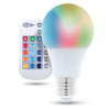 LED žiarovka Forever LED žiarovka E27 A60 RGB 9 W s diaľkovým ovládaním biela