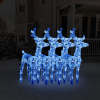 vidaXL Vianočné soby 4 ks modré 160 LED akrylové