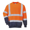 PORTWEST HI-VIS B306 / Reflexná mikina - HV oranžová/námorná modrá S