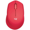 Logitech M330 Silent Plus optická Wi-Fi myš, bezdrôtový, 3 tlačidlo, 1000 dpi, červená; 910-004911