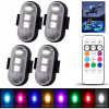 Bezdrôtová LED stroboskopická lampa Silná + 8 farieb 4 ks + Pilot