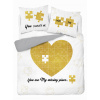 Detexpol obliečky Puzzle Heart Bavlna 200x220 2x70x80