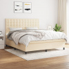 vidaXL Posteľný rám boxspring s matracom krémový 160x200 cm látka - Krémová - 177070-111245