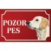 Zlatý retríver - Kovová tabuľka POZOR PES