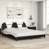 Rám postele s čelem černý a bílý 180 x 200 cm umělá kůže Černý 3208115