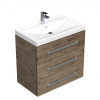 Swiss aqua technologies Koupelnová skříňka s umyvadlem SAT Cube Way 80x76,5x46 cm dub Wellington mat CUBE46803DWVER