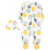 CARTER'S Set 2dielny overal na zips Sleep&Plays, čiapka Veggies neutrál LBB PRE, veľ. 46