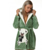 Dámský župan huňatý komfort 1Z1056 zelená S + První výměna zboží zdarma.