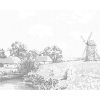 ZUTY Bodkovanie - POĽNÁ KRAJINA S MLYNOM Rámovanie: vypnuté plátno na rám, Rozmer: 40x50 cm