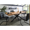 Bighome - Jedálenský stôl mango 200x100x77 prírodný lakovaný / krížový rám antracit lesklý METALL 5