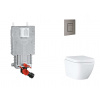Grohe Uniset Set predstenovej inštalácie, klozetu, dosky SoftClose a tlačidla Skate Cosmopolitan, Triple Vortex, kefovaný Hard Graphite SANI15BB5105-GR