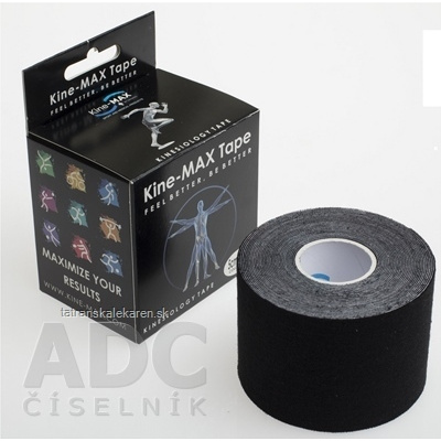 Kine-MAX Classic Kinesiology Tape čierna tejpovacia páska 5cm x 5m, 1x1 ks