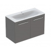 Geberit Selnova Square - Umývadlová skrinka 64x99x48 cm, s umývadlom, 2 dvierka, lávová mat 501.261.00.1