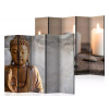 Paraván Fabulo 5-dielny - Buddha / Sviečky 172 x 225 cm | odlišný dizajn na jednotlivých stranách