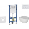 Geberit SET Duofixa závesné WC Oudee so sedátkom Slim Soft Close, tlačítko DELTA 01 Alpská Biela SANI11CA3116B