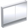 Geberit ONE - Zrkadlová skrinka s LED osvetlením, 1200x900x150 mm, 2 dvierka, s nikou, hliník 505.835.00.1