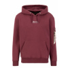 Alpha Industries Organic EMB Hoody pánska mikina burgundy Veľkosť: 3XL, Farba: bordová