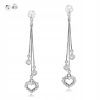 Náušnice strieborné dlhé srdcia a Swarovski (Náušnice strieborné dlhé srdcia a Swarovski)