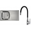 Set Alveus (dřez Basic 170 Natur, malá výpusť + baterie Mintas Černá/Chrom) SETA23210