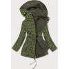 Khaki / limetková dámska bunda parka 2 v 1 (W702BIG) odstíny zelené 50