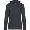 B&C | Inspire Zipped Hood /women, Dámska mikina s kapucňou, sivá asphalt, M