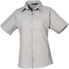 Premier Košile PR 302, popelínová, krátký rukáv, dámská COT3903026402i-silver 4XL Stříbrná