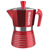 Hliníkový tlakový kávovar PEDRINI INFINITY RED - pre 6 šálok espresso (6 tz)