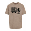 Brandalised - Barcode Leopard Acid Washed Oversize Tee - darkkhaki 4XL