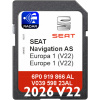 Mapa navigácie Europa Seat 6P0 Toledo Ibiza Leon Toledo Arona Ateca pamäťová karta SD