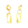 Zlaté dámske visiace náušnice