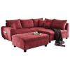 MID.YOU ROHOVÁ SEDACIA SÚPRAVA, textil, kompozitné drevo, bobuľová - Sedačky - 002220035703
