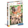 Puzzle 2x60 Zvierací súrodenec Clementoni