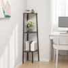zahrada-XL Rohový regál s 3 policami, čierny 45,5x31,5x120 cm 336390