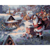 Maľovanie podľa čísel – Santa Claus s darčekmi, 100 × 80 cm, napnuté plátno na rám 8596530046196