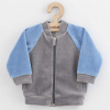 Dojčenská semišková mikina New Baby Suede clothes sivo modrá - 62 (3-6m)