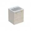 Geberit Selnova Square - Umývadlová skrinka 64x54x48 cm, s umývadlom, 1 dvierka, svetlý orech hickory 501.251.00.1