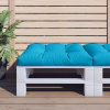 Poduška na palety modrá 80 x 80 x 12 cm textil Modrá 360495