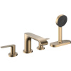 HANSGROHE Vivenis 4-otvorová batéria na okraj vane, s telesom sBox, vyloženie výtoku 200 mm, kartáčovaný bronz, 75444140