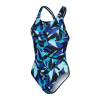 Speedo Allover Digital Powerback Swimsuit Womens Black/Blue 30 (XS)