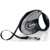 Vodítko FLEXI Glam Splash Crystal M páska 5m/25kg čierne