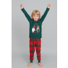 Italian Fashion Vianočné dievčenské pyžamo Italian Fashion Santa mega soft zelené, Veľkosť 110-116, Farba zelená