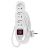 EMOS P1312 Prodlužovací kabel 2 m / 3 zásuvky / s vypínačem / bílý / PVC / 1 mm2