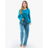 Dámské pyžamo dlouhé GINA 19139P petrolejová lila XL