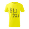 Šachové figúrky kreslené - Tričko detské bavlnené - 146 cm/10 rokov ( Citrónová )