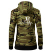 EKG volejbalistky - Mikina dámska trendy zipper s kapucňou - XS ( Zelený maskáč )